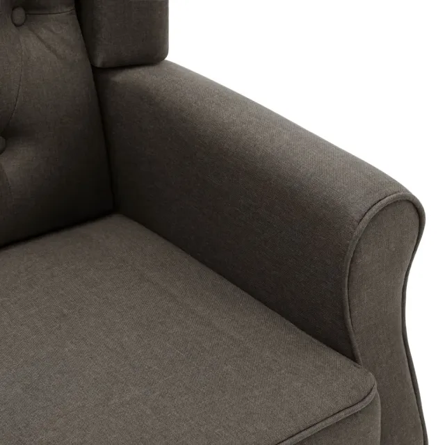 Fauteuil de massage avec repose-pied Taupe Tissu