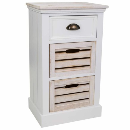 Cajonera Alexandra House Living Blanco Marrón Madera de Paulonia Made
