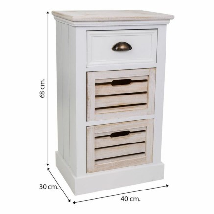 Cajonera Alexandra House Living Blanco Marrón Madera de Paulonia Made 2