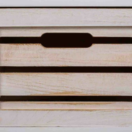 Cassettiera Alexandra House Living Bianco Marrone Legno di paulownia L