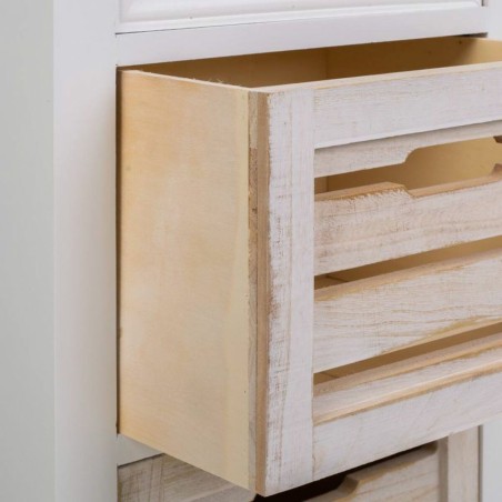 Cassettiera Alexandra House Living Bianco Marrone Legno di paulownia L