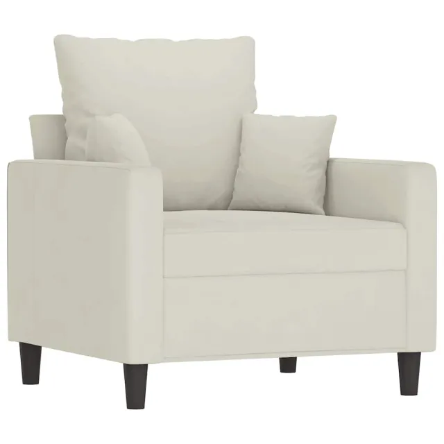 Ensemble de canapés 4 pcs avec coussins Crème Velours