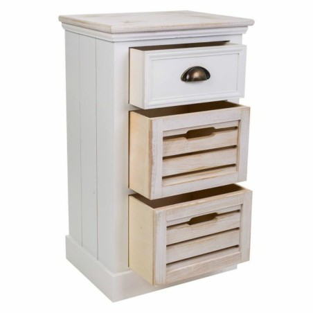 Cassettiera Alexandra House Living Bianco Marrone Legno di paulownia L