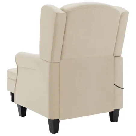 Fauteuil de massage avec repose-pied Crème Tissu