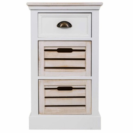 Cassettiera Alexandra House Living Bianco Marrone Legno di paulownia L