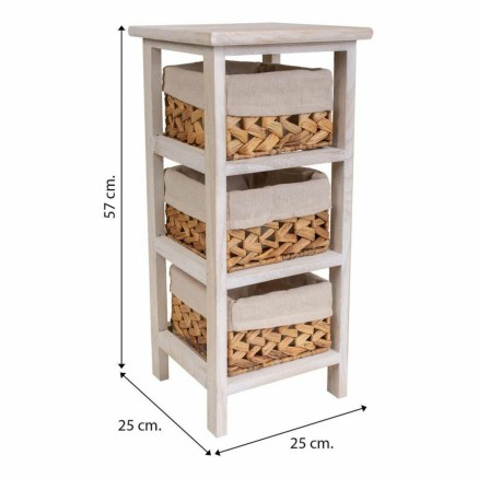 Comodino Alexandra House Living Bianco 25 x 57 x 25 cm 2