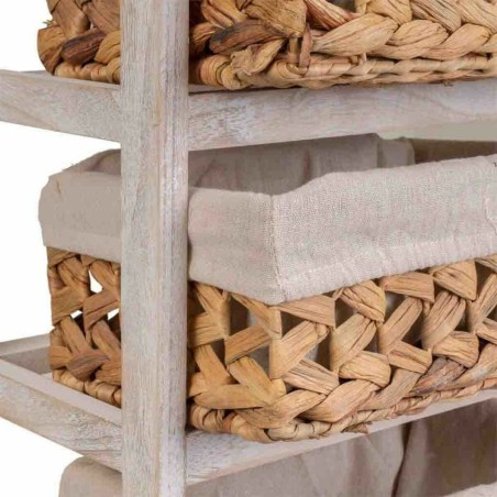 Schubladenschrank Alexandra House Living Weiß Stoff Wasserhyazinthe P