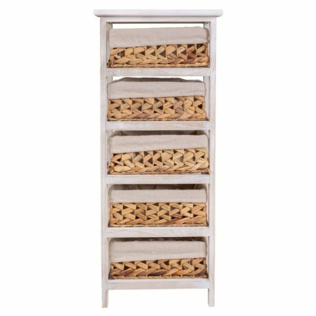 Cassettiera Alexandra House Living Bianco Stoffa Giacinto d'acqua Legn