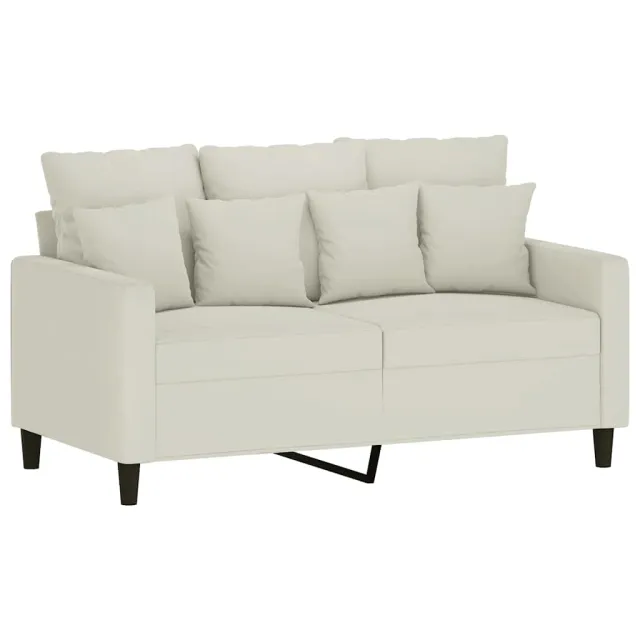 Ensemble de canapés 2 pcs avec coussins Crème Velours