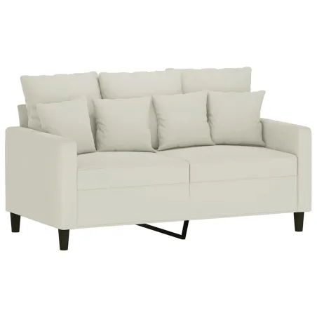 Ensemble de canapés 2 pcs avec coussins Crème Velours