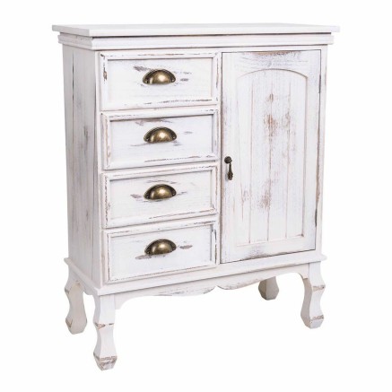 Zijtafel met lades Alexandra House Living Wit 30 x 80 x 65 cm