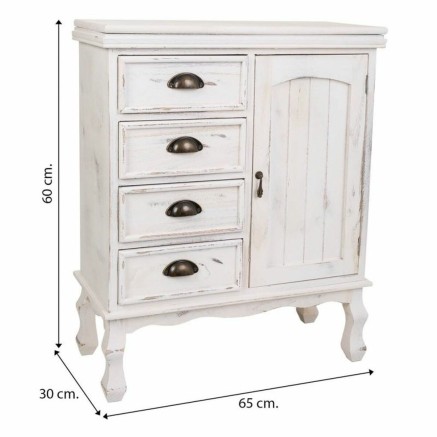 Hall Table with Drawers Alexandra House Living White 30 x 80 x 65 cm 2
