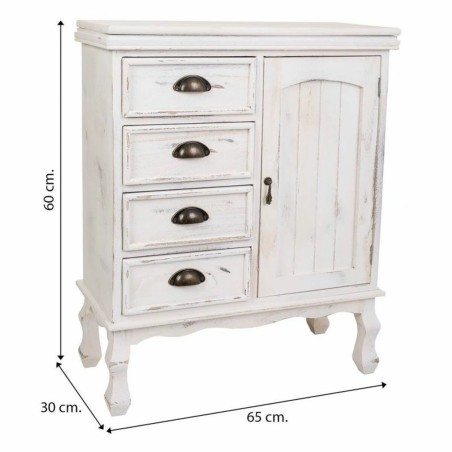 Zijtafel met lades Alexandra House Living Wit 30 x 80 x 65 cm