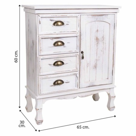 Recibidor con Cajones Alexandra House Living Blanco 30 x 80 x 65 cm