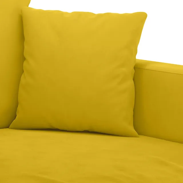 Ensemble de canapés 3 pcs avec coussins Jaune Velours