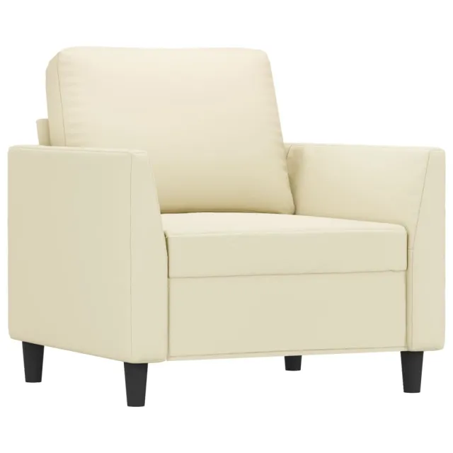 Ensemble de canapés 3 pcs avec coussins Crème Similicuir