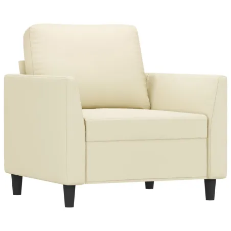 Ensemble de canapés 3 pcs avec coussins Crème Similicuir