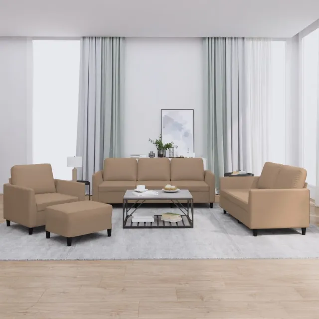 Ensemble de canapés 4 pcs avec coussins Cappuccino Similicuir