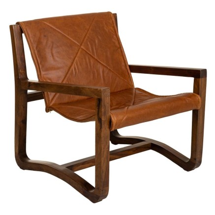 Leunstoel Alexandra House Living Koffie 80 x 67 x 80 cm Bekleding