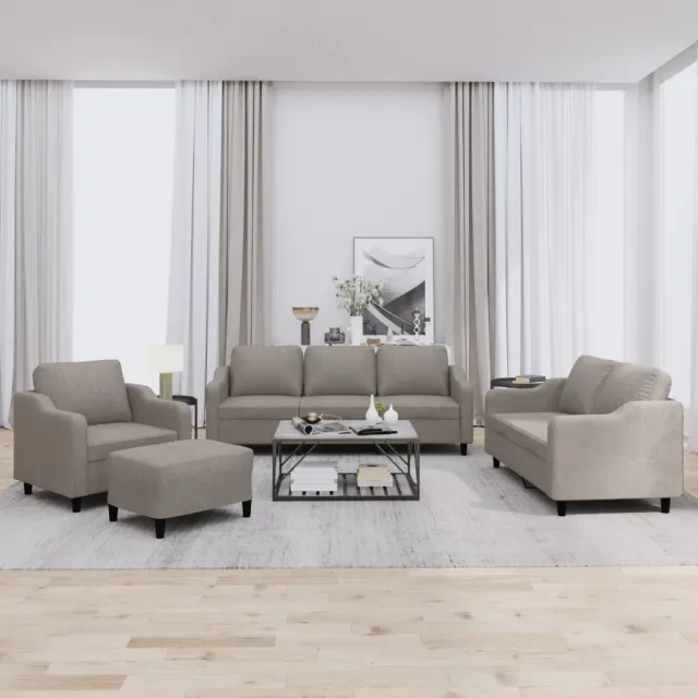 Ensemble de canapés 4 pcs avec coussins Taupe Tissu