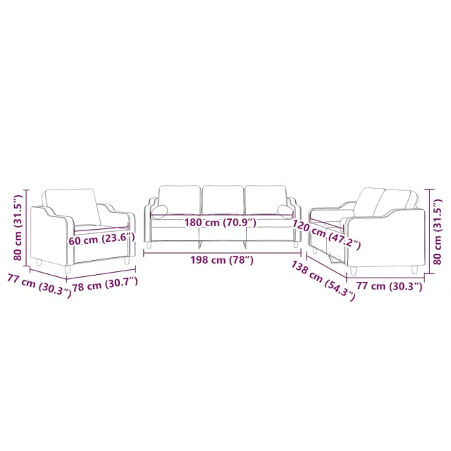 Ensemble de canapés 3 pcs avec coussins jaune clair tissu