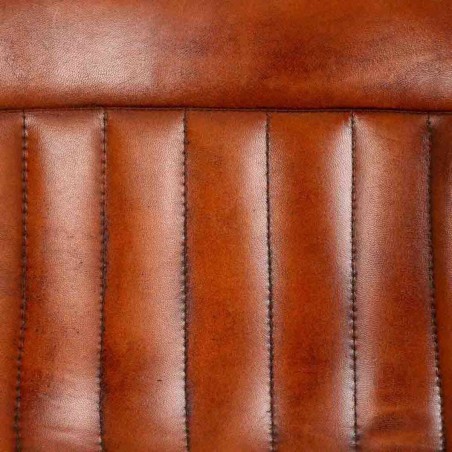 Taburete Alexandra House Living Marrón Negro Cuero Hierro 50 x 106 x