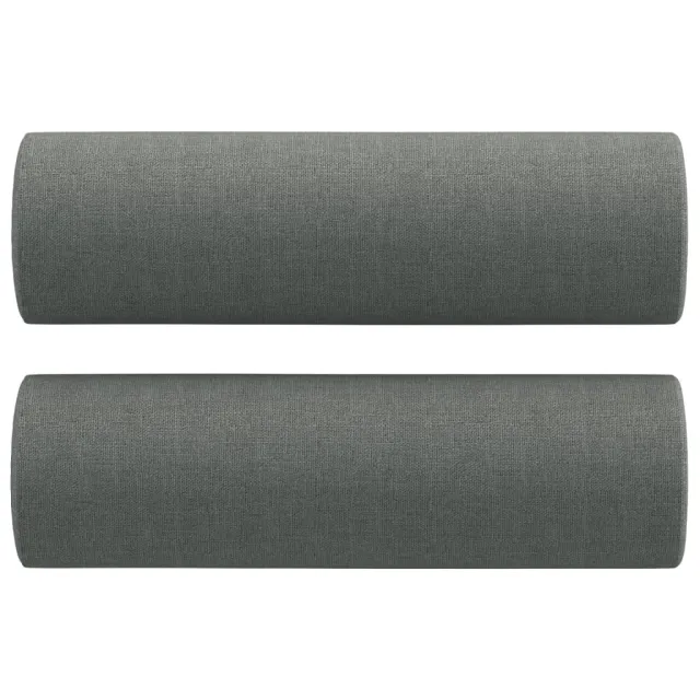 Ensemble de canapés 2 pcs coussins gris foncé tissu