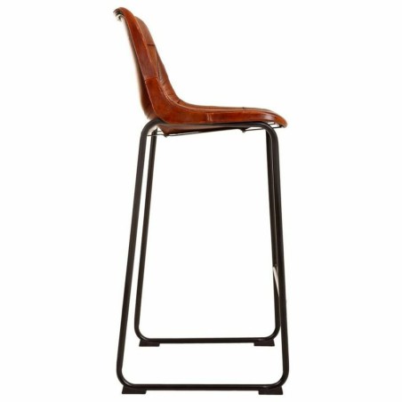 Taburete Alexandra House Living Marrón Negro Cuero Hierro 50 x 106 x