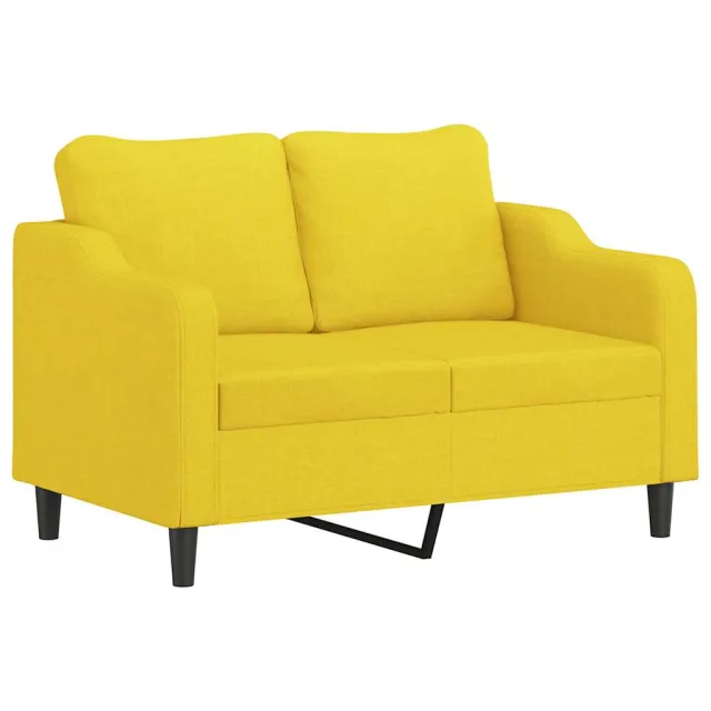 Ensemble de canapés 2 pcs avec coussins jaune clair tissu