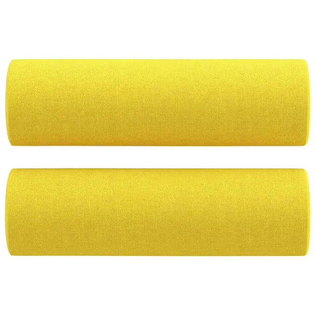 Ensemble de canapés 2 pcs avec coussins jaune clair tissu
