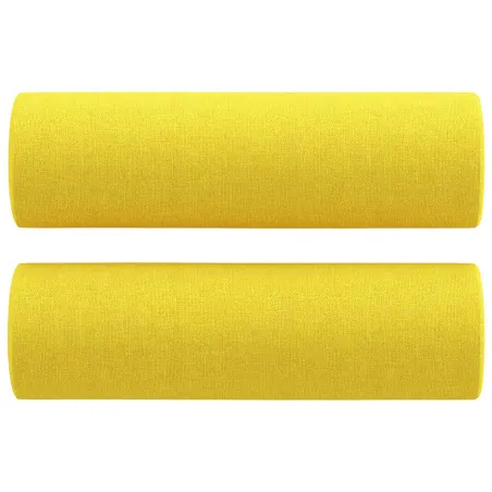 Ensemble de canapés 2 pcs avec coussins jaune clair tissu