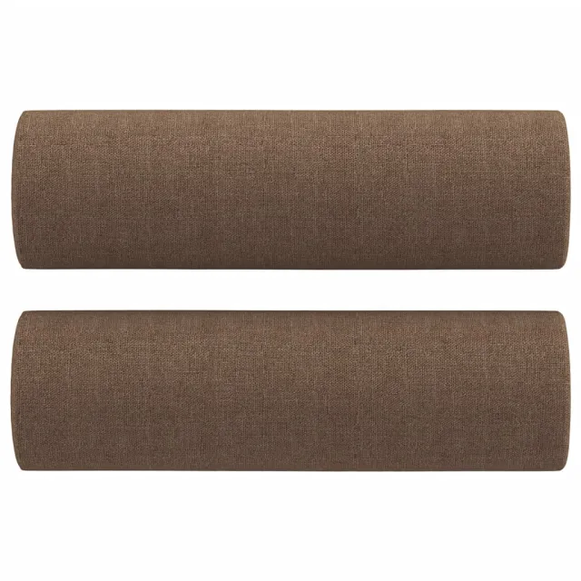 Ensemble de canapés 3 pcs avec coussins marron tissu