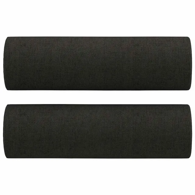 Ensemble de canapés 3 pcs avec coussins noir tissu