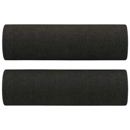 Ensemble de canapés 3 pcs avec coussins noir tissu