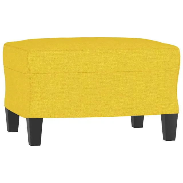 Ensemble de canapés 3 pcs avec coussins jaune clair tissu