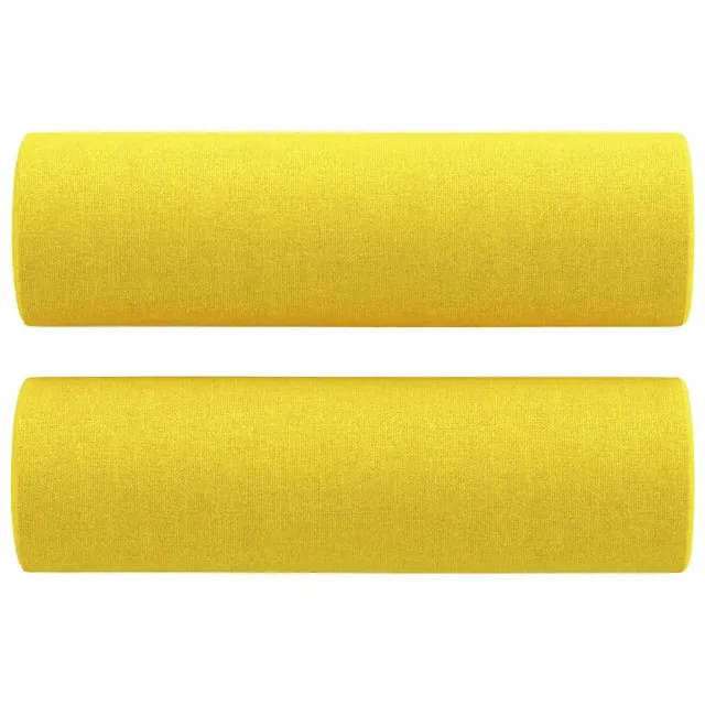 Ensemble de canapés 3 pcs avec coussins jaune clair tissu