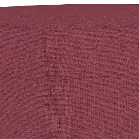 Ensemble de canapés 3 pcs avec coussins rouge bordeaux tissu