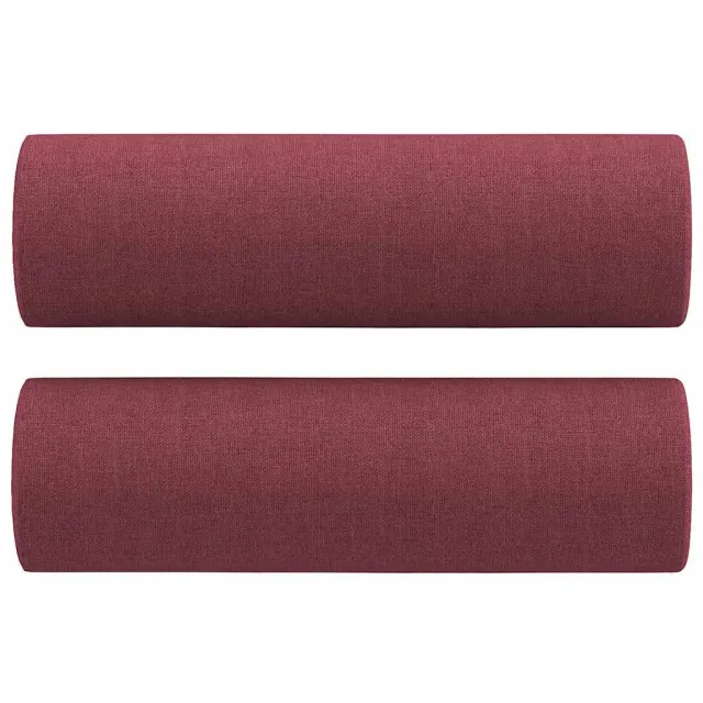 Ensemble de canapés 3 pcs avec coussins rouge bordeaux tissu