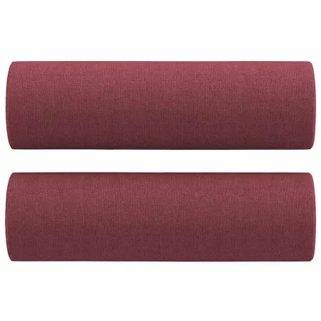 Ensemble de canapés 3 pcs avec coussins rouge bordeaux tissu