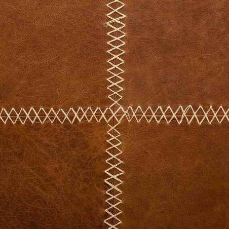 Mesa de Centro Alexandra House Living Cuero Madera Hierro 90 x 52 x 16