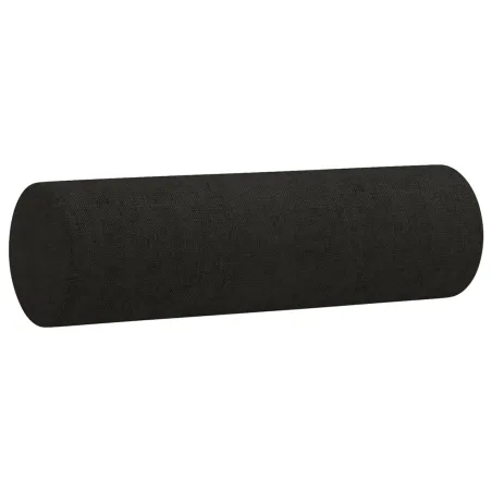 Ensemble de canapés 2 pcs avec coussins noir tissu