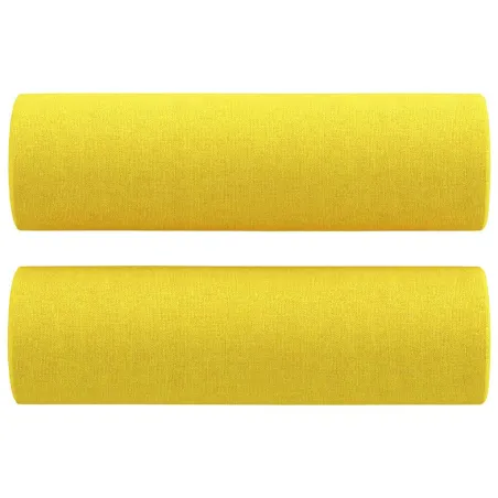 Ensemble de canapés 2 pcs avec coussins jaune clair tissu