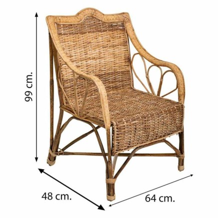 Leunstoel Alexandra House Living Natuurlijk 48 x 99 x 64 cm 2