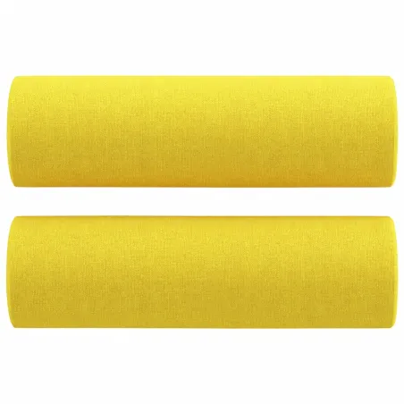 Ensemble de canapés 3 pcs avec coussins jaune clair tissu