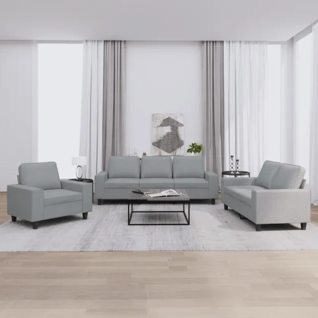 Ensemble de canapés 3 pcs gris clair tissu