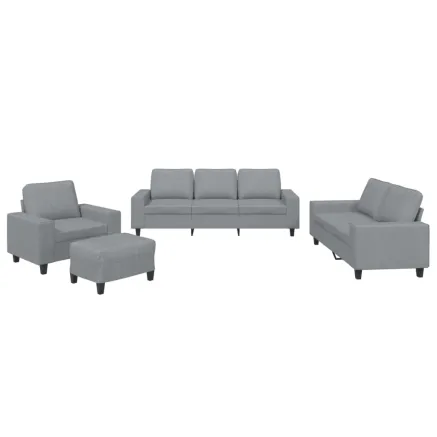Ensemble de canapés 4 pcs gris clair tissu 2