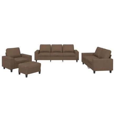Ensemble de canapés 4 pcs marron tissu 2