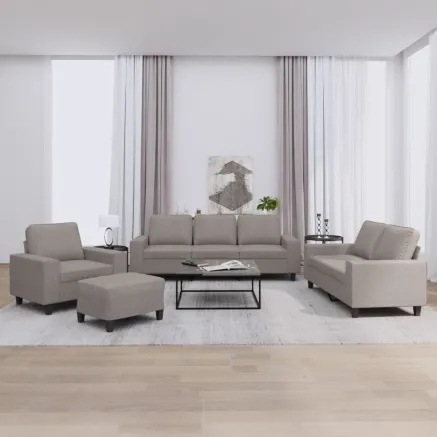 Ensemble de canapés 4 pcs taupe tissu