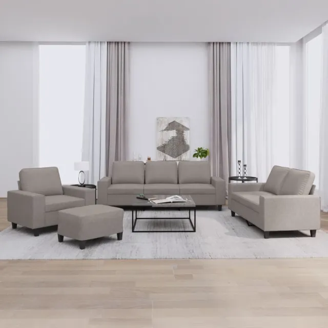 Ensemble de canapés 4 pcs taupe tissu