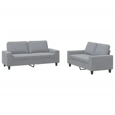 Ensemble de canapés 2 pcs gris clair tissu 2